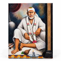 Saibaba Original Dwarkamai Photo Canvas Reprint | Hemant Art