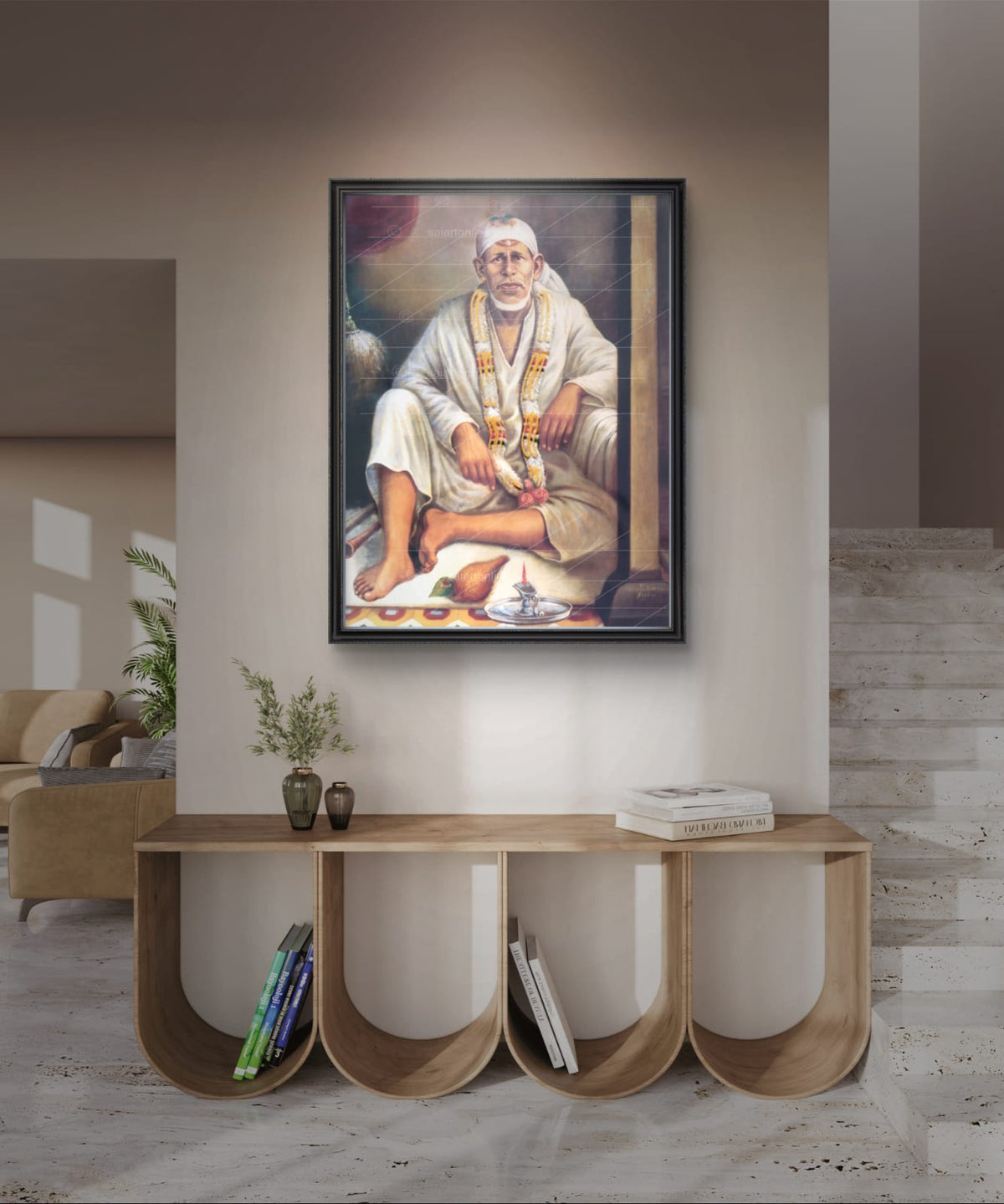 Saibaba Original Dwarkamai Canvas Reprint | Hemant Art