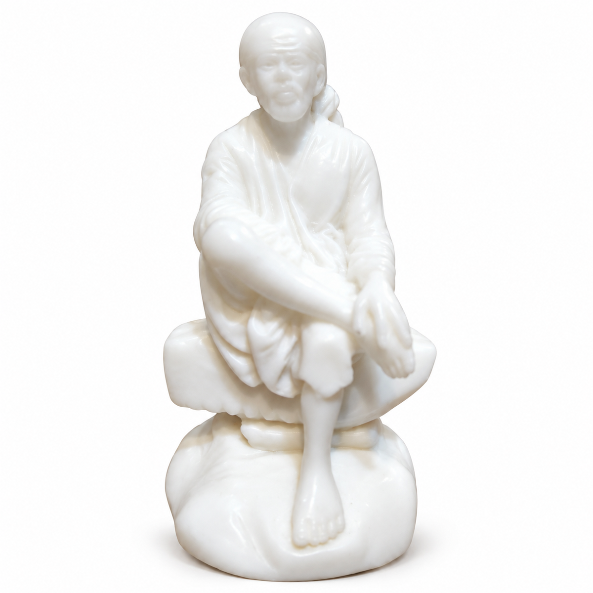 Hemant Art Shirdi – Sai Baba Marble Finish Idol 0no (4 Inch)