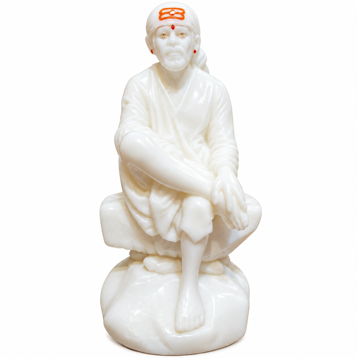 Hemant Art Shirdi – Sai Baba Marble Finish Idol 0no (4 Inch)