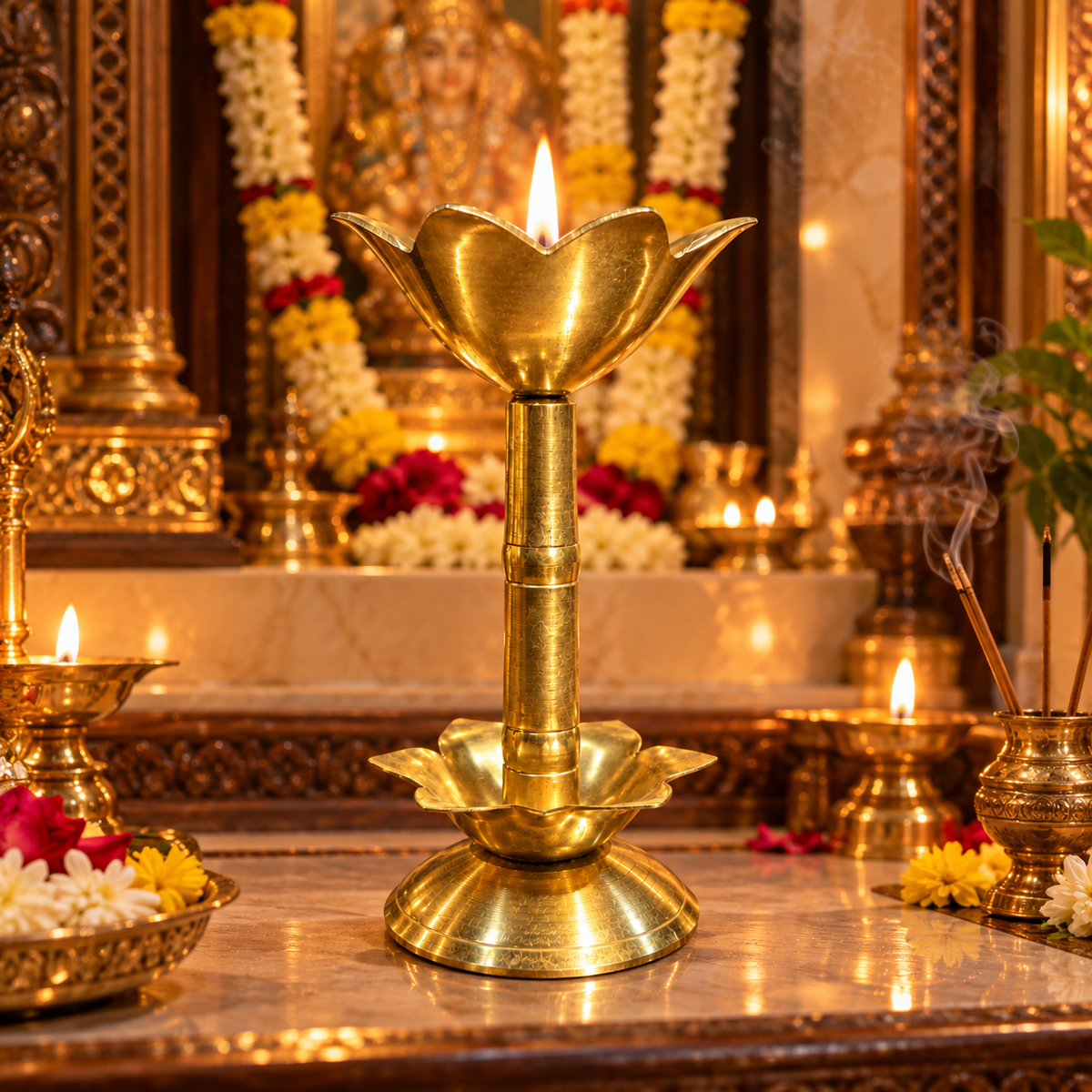 Brass Plane Straight Diya