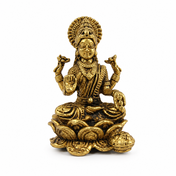 Brass Goddess Lakshmi Idol Small