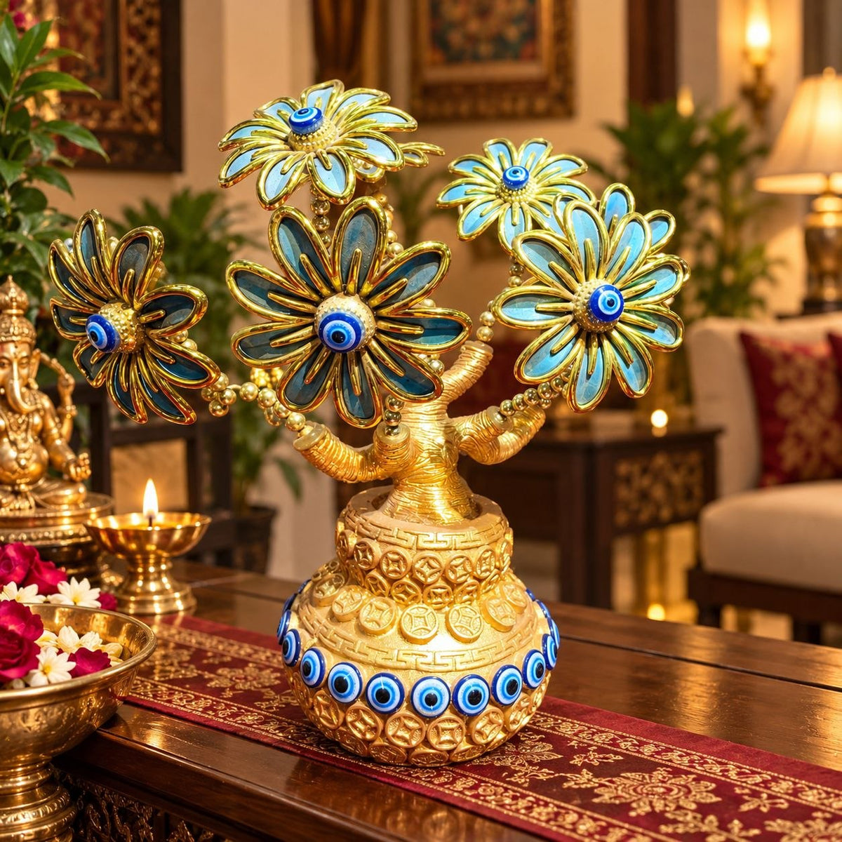 Evil Eye Sky Blue Flower Pot
