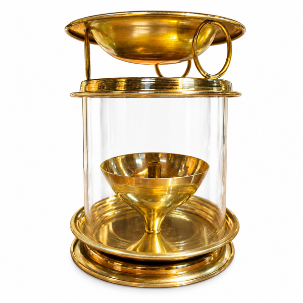 Golden Camphor Burner with Glass Cover 2 No