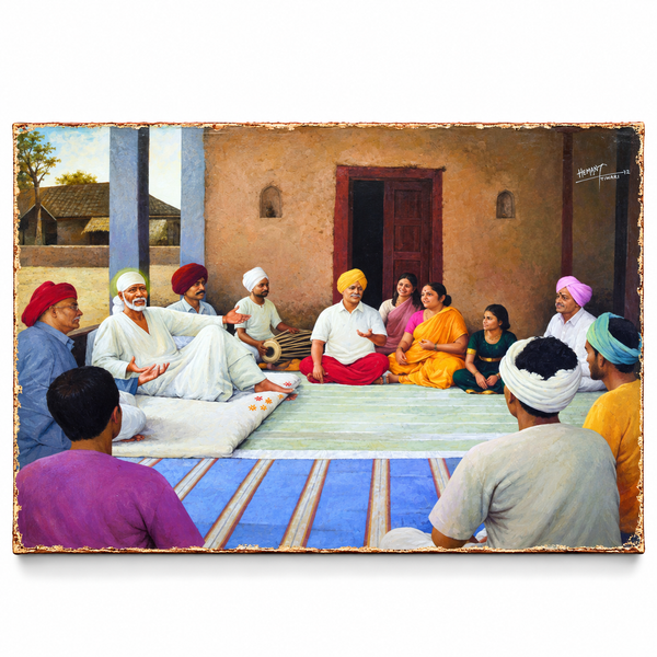 Hemant Art Shirdi Sai Baba Canvas Wall Art – (Bhajan)