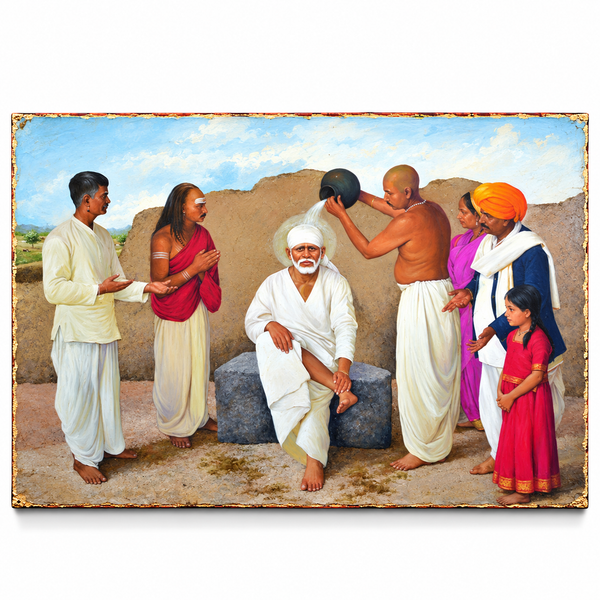 Hemant Art Shirdi Sai Baba Canvas Wall Art – ( Abhishek )