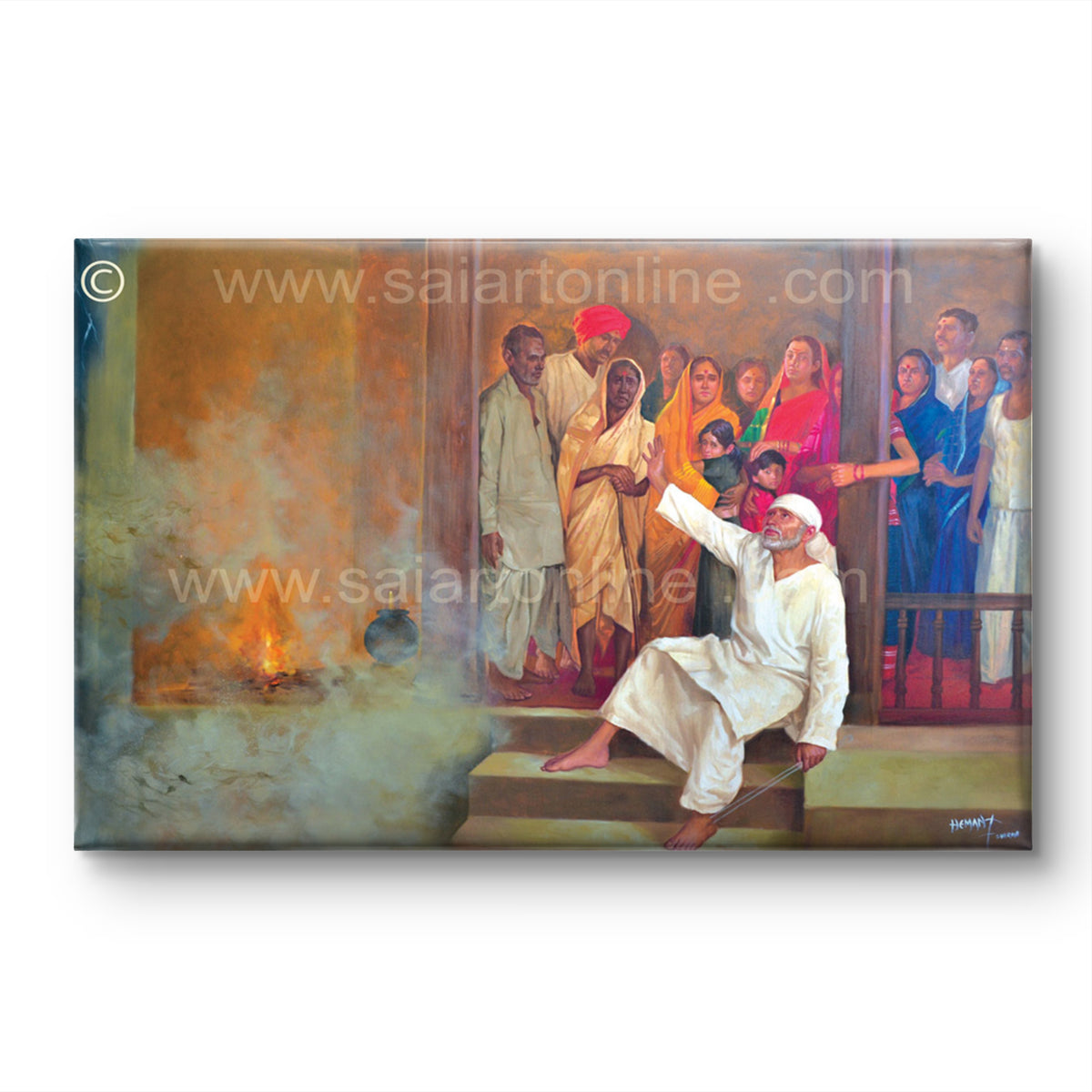 Saibaba Stops the Storm Canvas Print