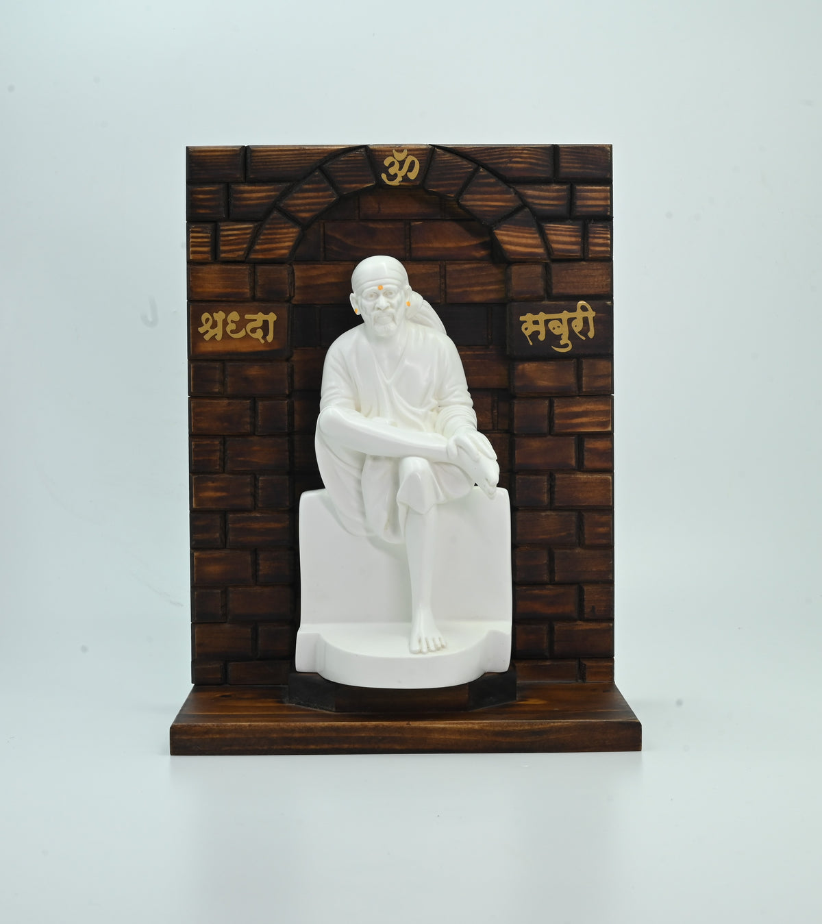 Sai Baba Statue with Wooden Stand โ Ashirwad Hemant Art