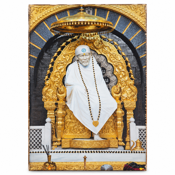 Sai Baba White Samadhi Photo Canvas Print