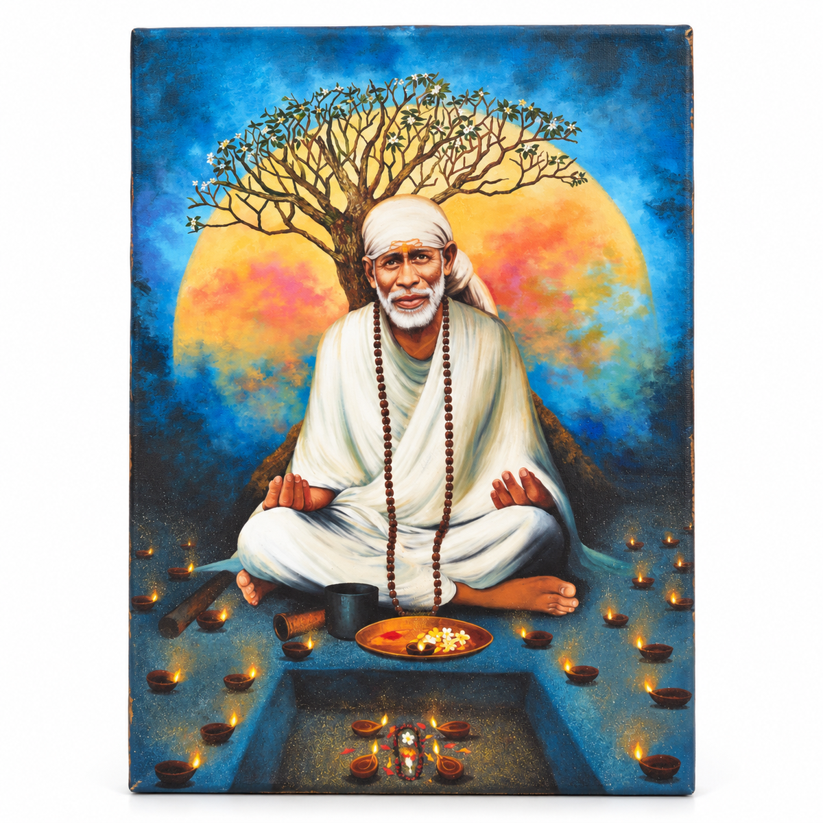 Saibaba Chafa Moon Meditation Canvas Print