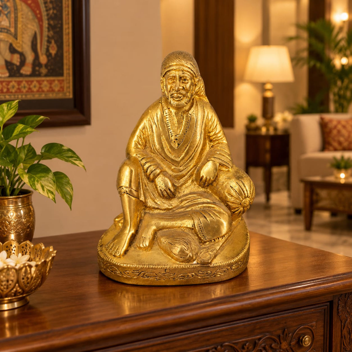 Saibaba Dwarkamai Brass Idol