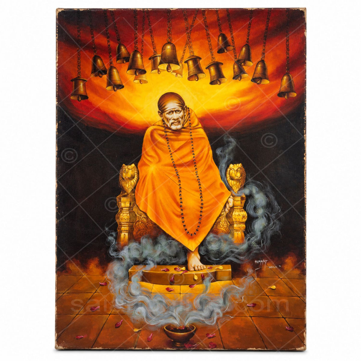 Saibaba Hanging Bell Hand Painting