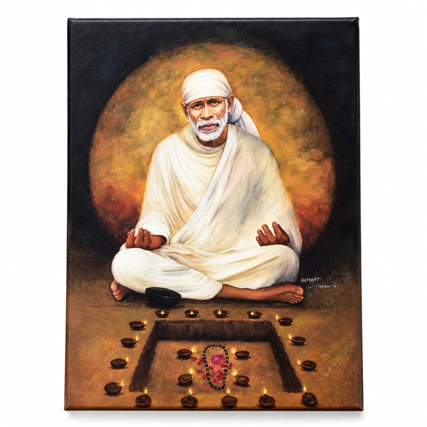 Saibaba Meditation Canvas Print, Old Moon