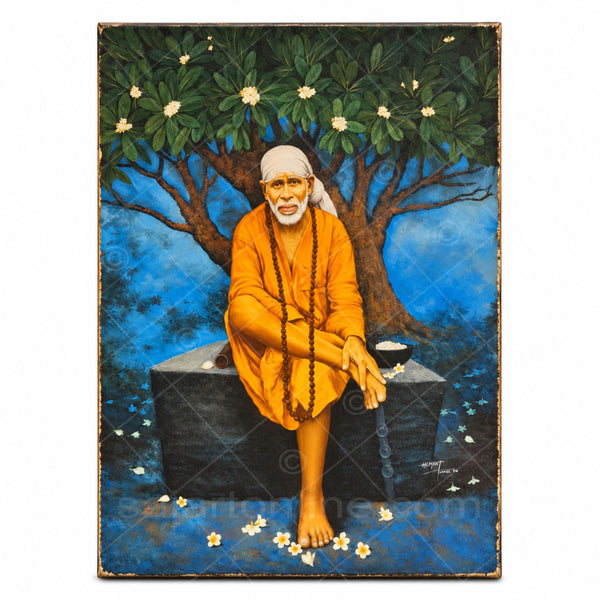 Saibaba Orange Chafa Stone Hand Painting