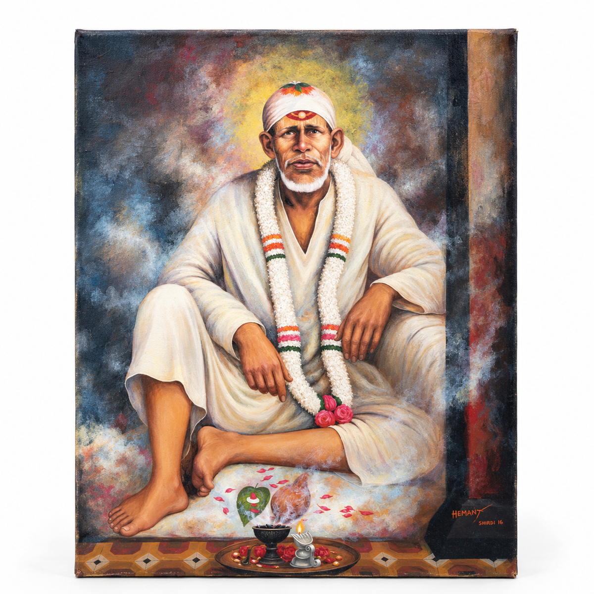 Saibaba Original Dwarkamai Photo Canvas Reprint | Hemant Art