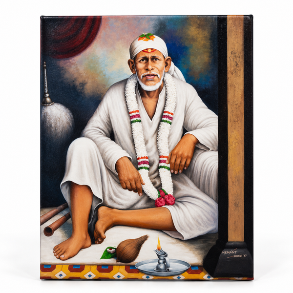 Saibaba Original Dwarkamai Photo Canvas Reprint | Hemant Art