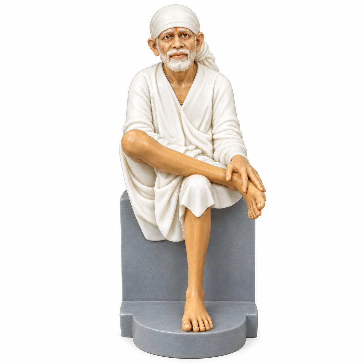 Saibaba Sitting On Stone Statue