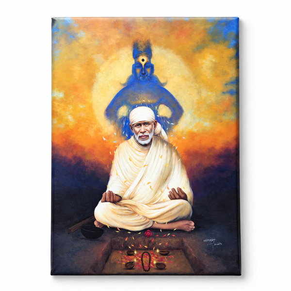 Saibaba & Vitthal Meditation Canvas Print