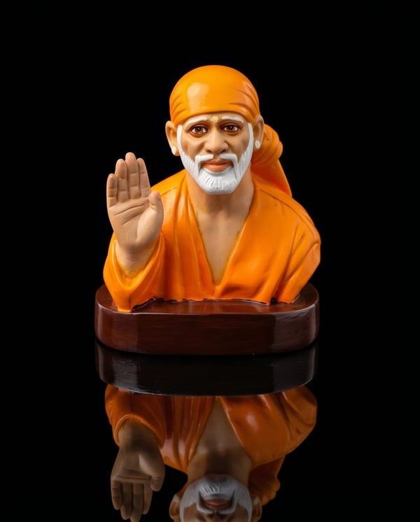 Orange Sai Baba Car stand For Dashboard