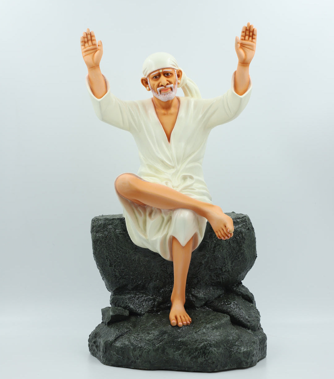 White Two Hands Blessing Statue for Home Temple & Décor-16 inch