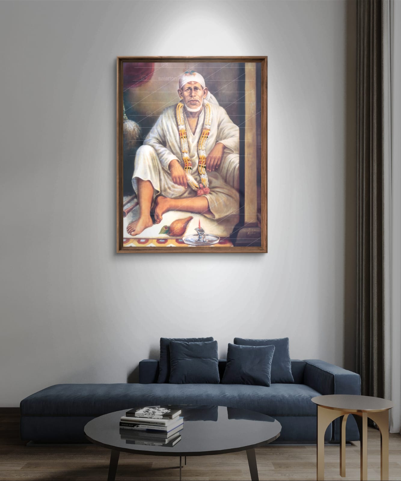 🕉️ Shirdi Sai Baba Dwarkamai Hand Painting Canvas Reprint Sacred Picture / Poster for Home Temple, Gift & Decor – By Hemant Art