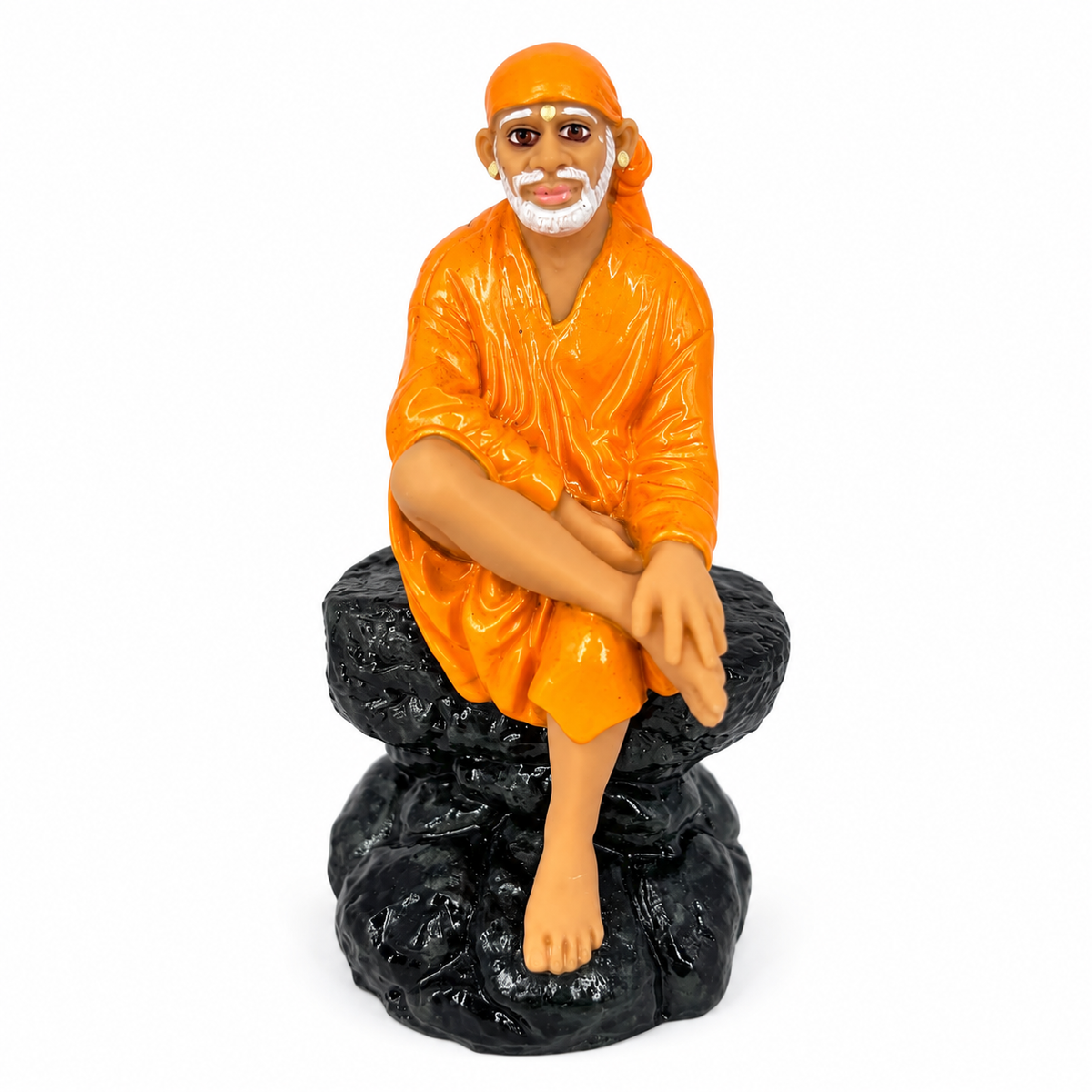 Saibaba Sitting On Stone Idol 0