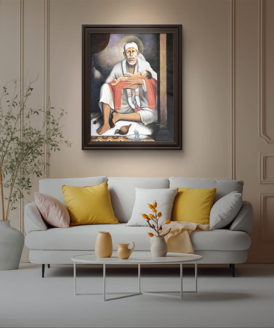 Saibaba Original Dwarkamai Photo Canvas Reprint | Hemant Art