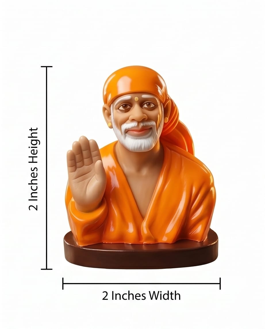 Sai Baba Idol for Car Dashboard – Premium Resin Finish | Hemant Art Shirdi