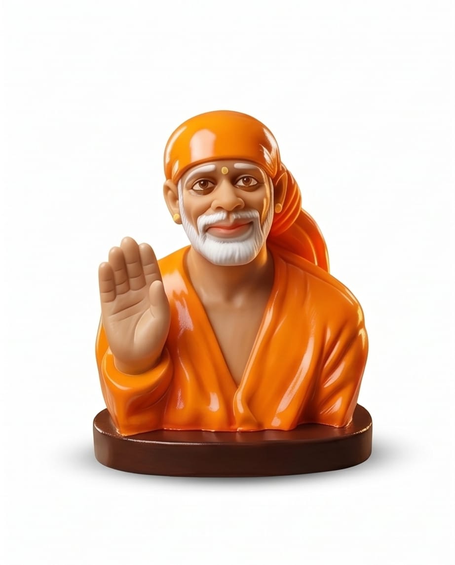 Sai Baba Idol for Car Dashboard – Premium Resin Finish | Hemant Art Shirdi