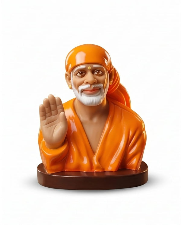 Sai Baba Idol Orange Car stand For Dashboard