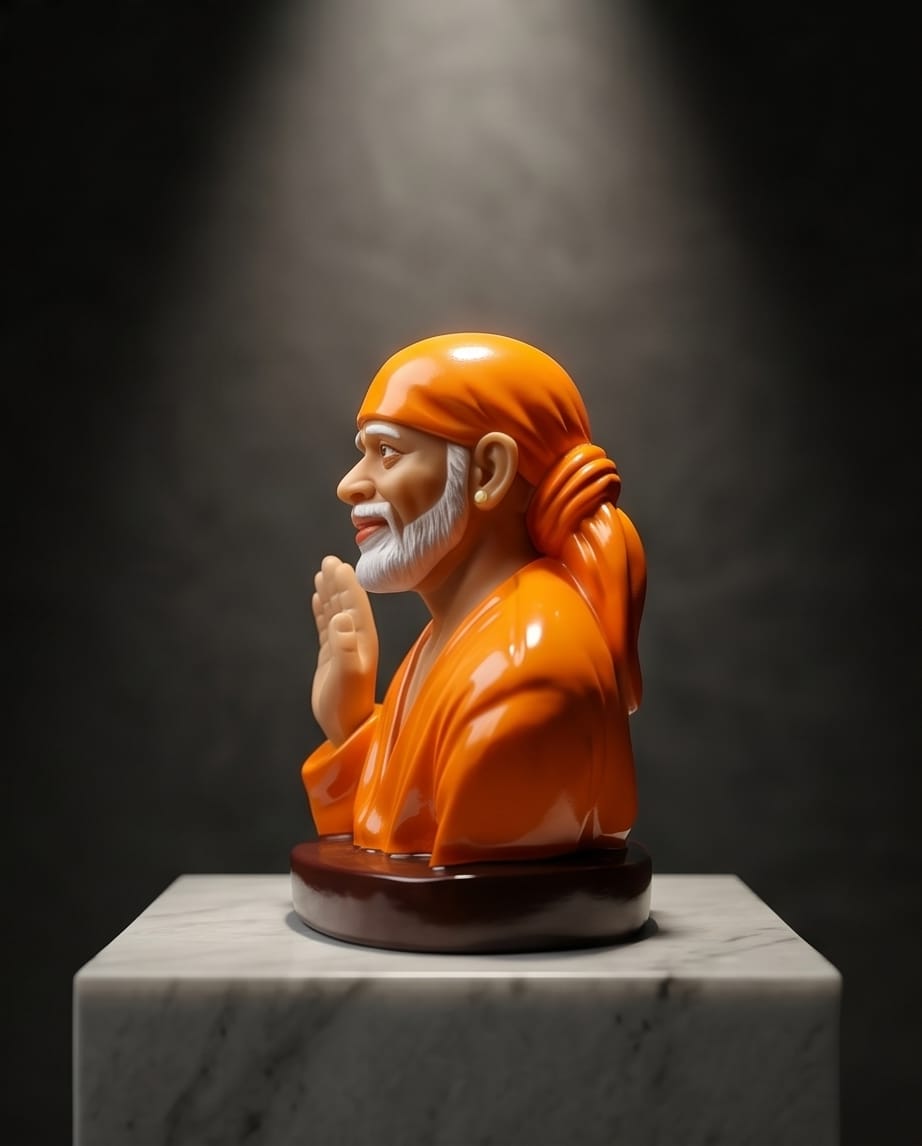 Sai Baba Idol for Car Dashboard – Premium Resin Finish | Hemant Art Shirdi