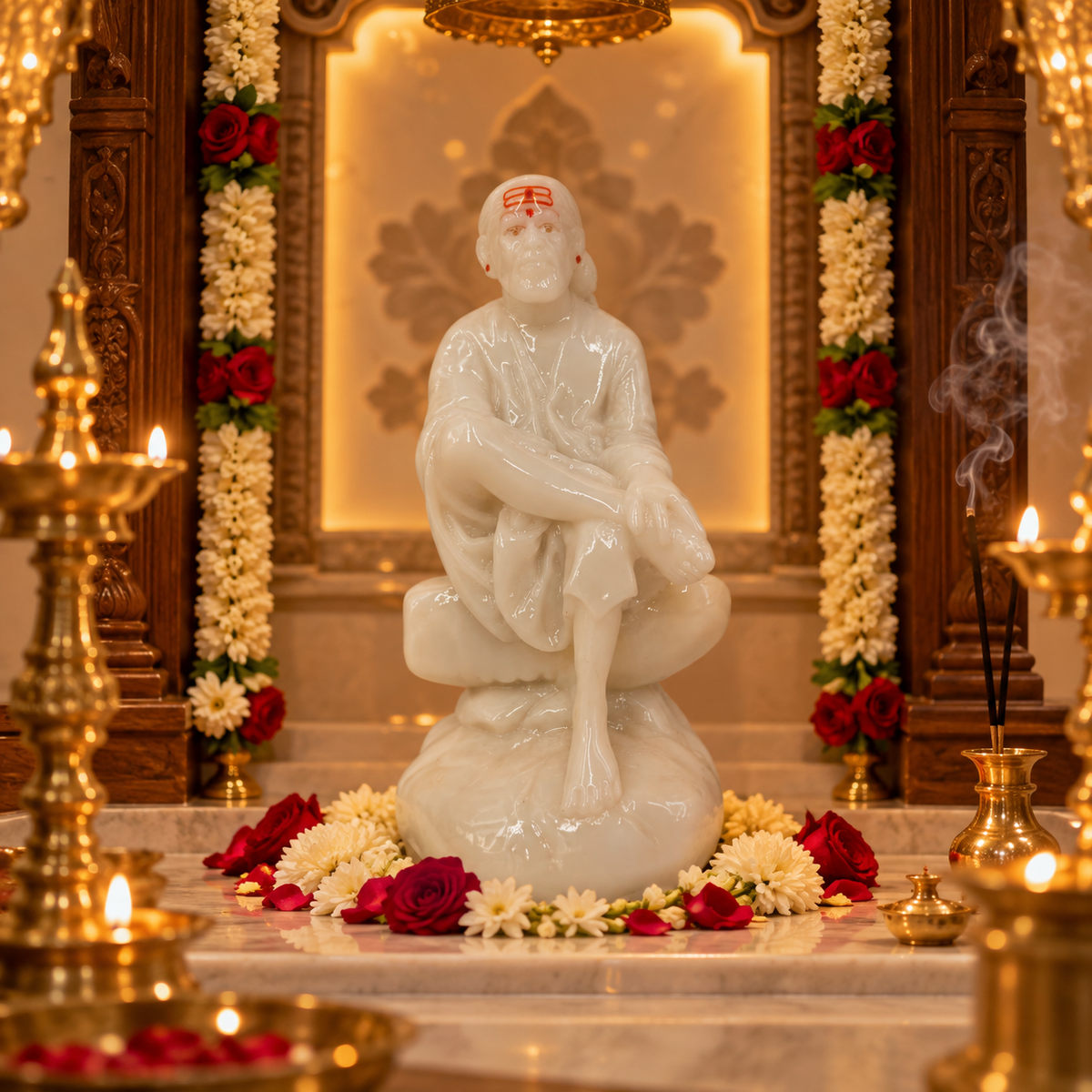 Shirdi Sai Baba Marble Finish Idol 1 no