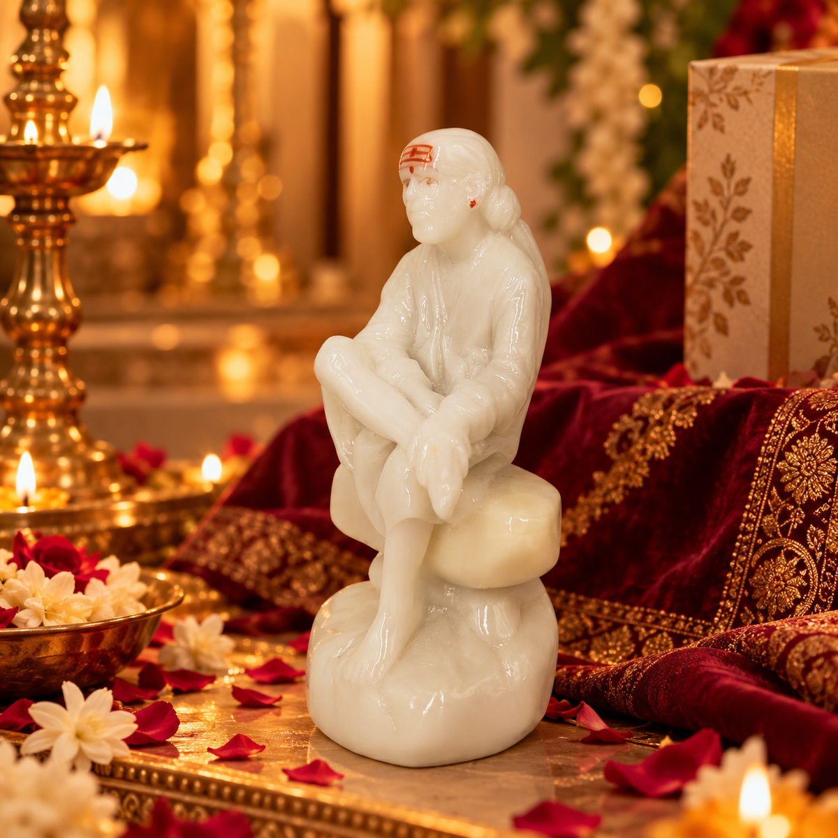 Shirdi Sai Baba Marble Finish Idol 1 no