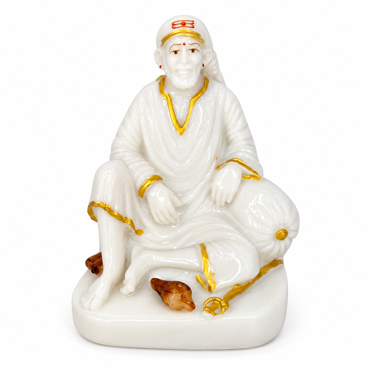 Sai Baba Dwarkamai Golden Border Idol 4.2 cm
