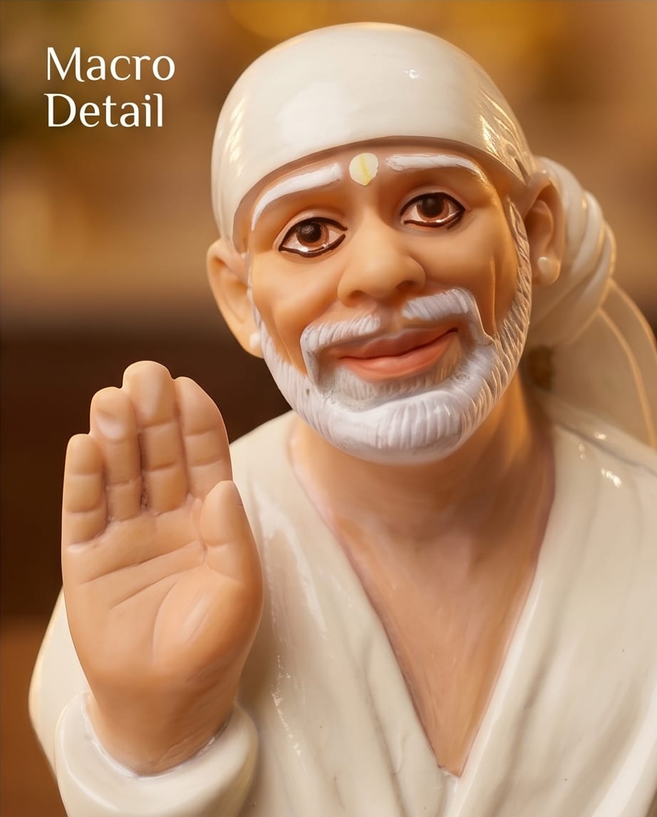 Sai Baba Idol for Car Dashboard – Premium Resin Finish | Hemant Art Shirdi