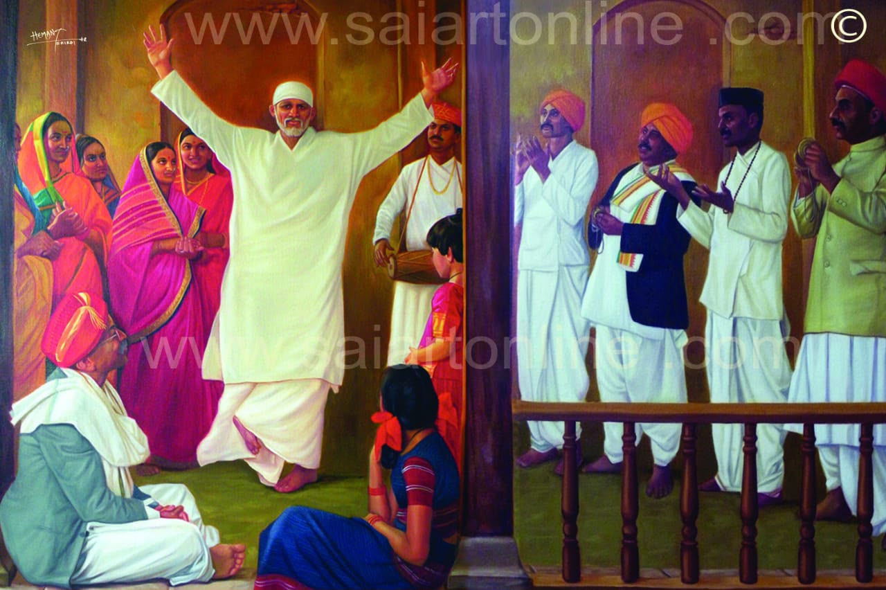 Hemant Art Shirdi Sai Baba Canvas Wall Art – Premium Framed Sai Baba Photo for Home Decor, Puja Room & Meditation Space