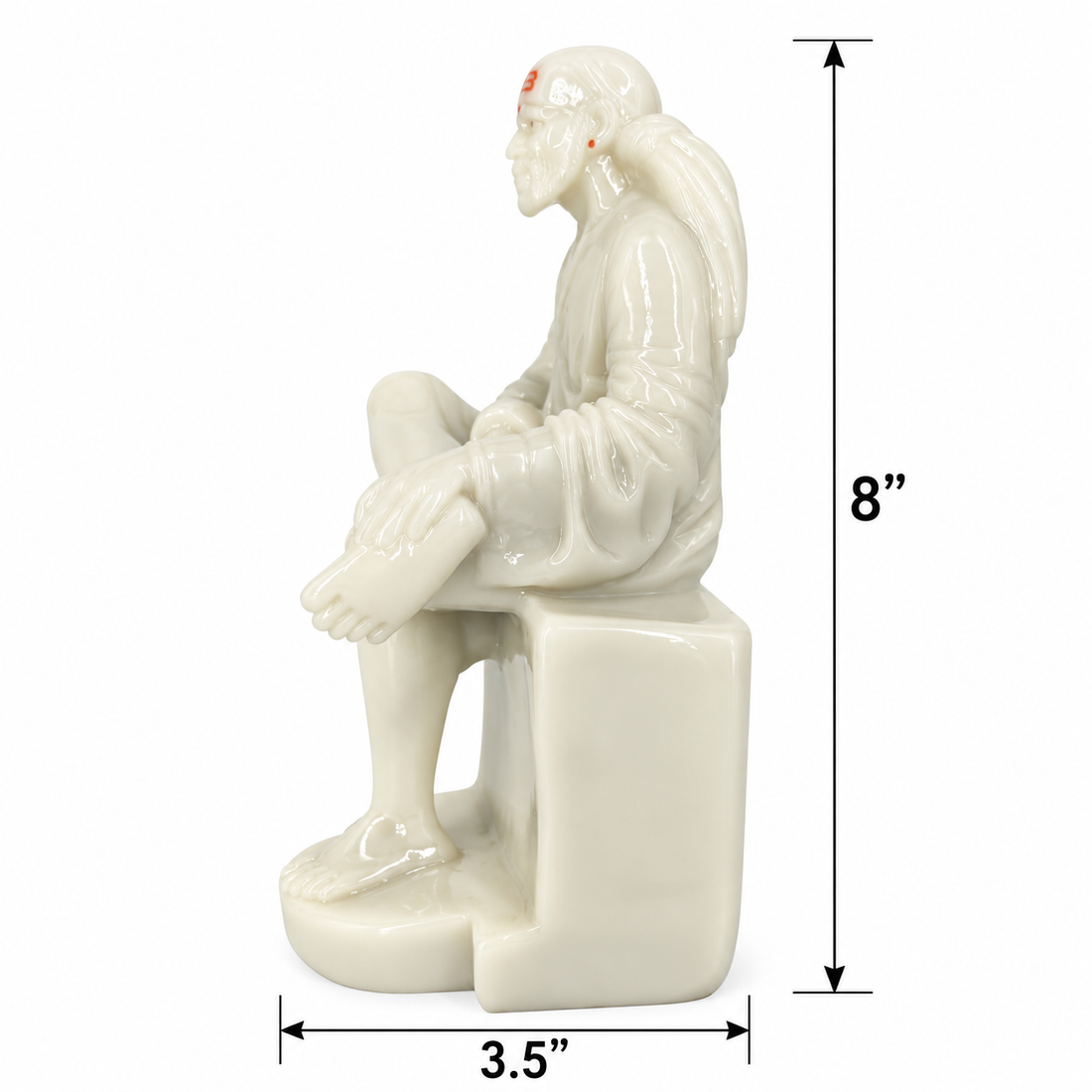 Shirdi Sai Baba Marble Finish plate Idol 3 no