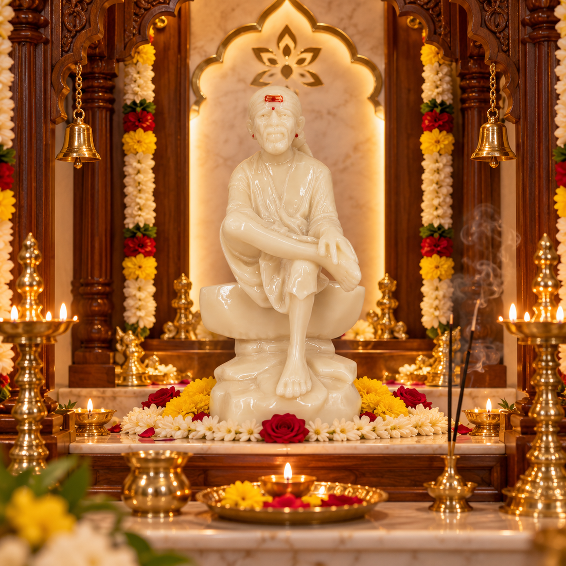 Shirdi Sai Baba Marble Finish Idol 3 no