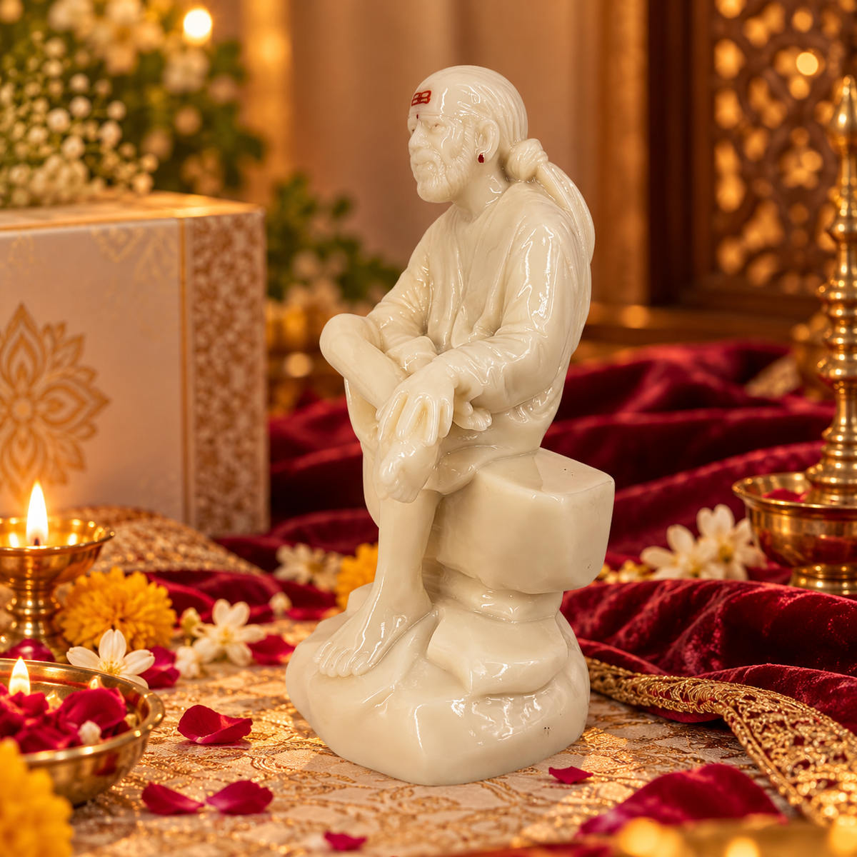 Shirdi Sai Baba Marble Finish Idol 3 no