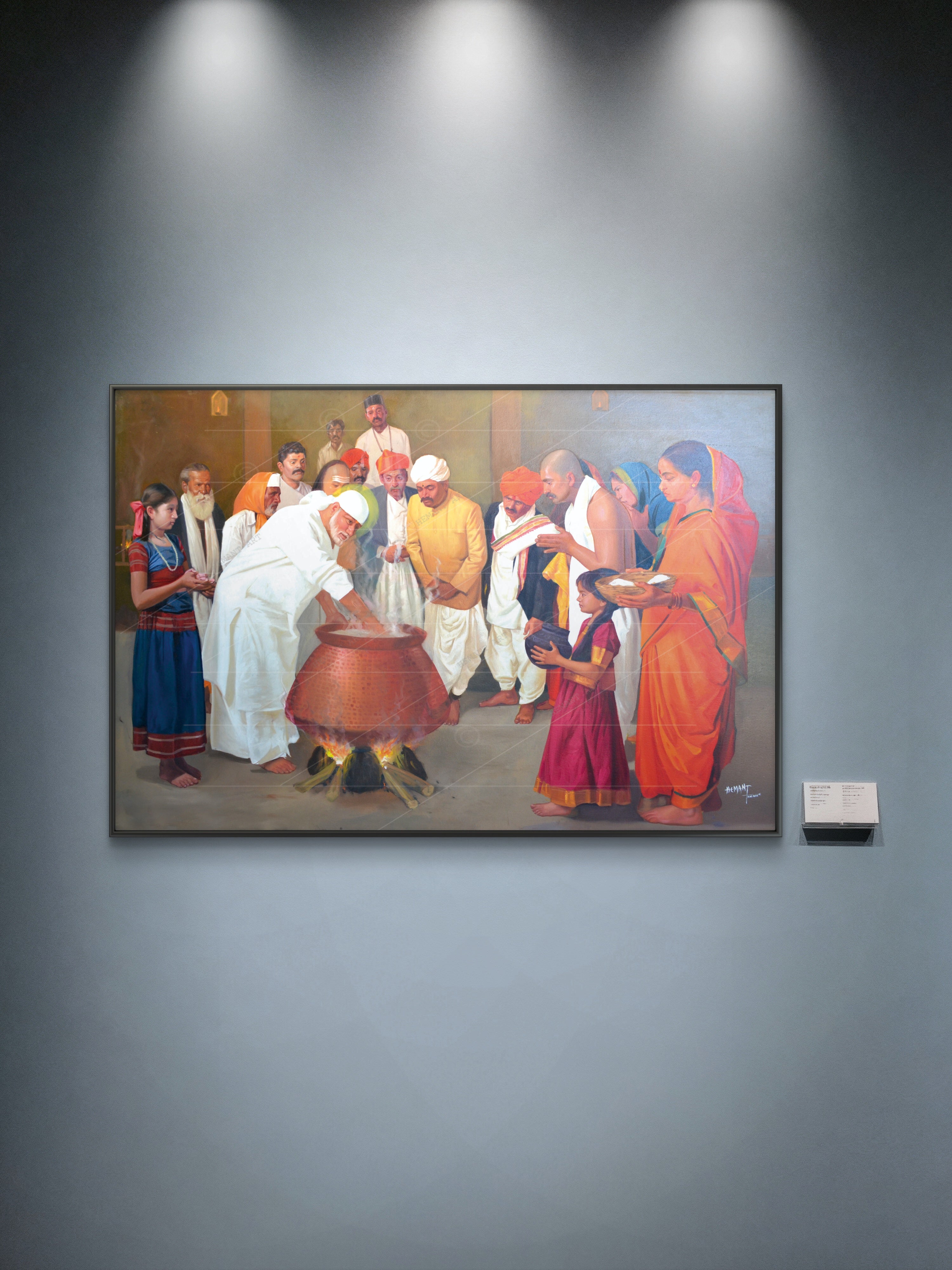 Shirdi Sai Baba Cooking Food in Dwarkamai Photo HD Canvas Print | Sai Baba Handi Wall Art – Shirdi Saibaba Art Gallery