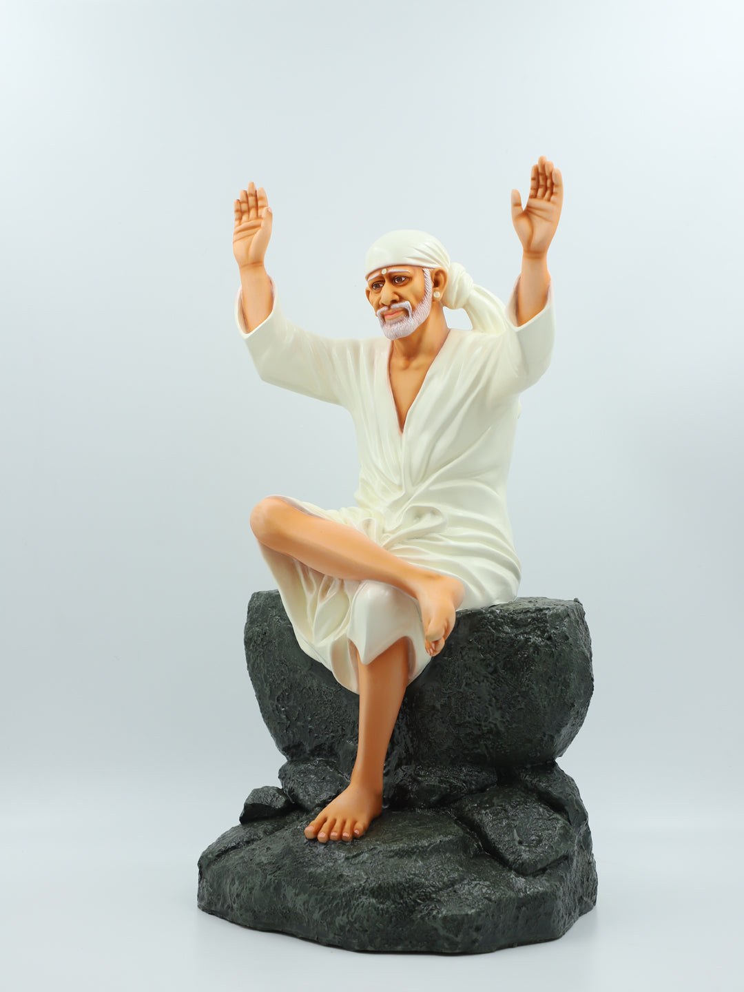 Hemant art Shirdi Sai Baba Idol,Statue,Murti Two Hands Blessing Idol Pure Resin Material Two Hands Blessing Statue for Home Temple & Décor-16 in
