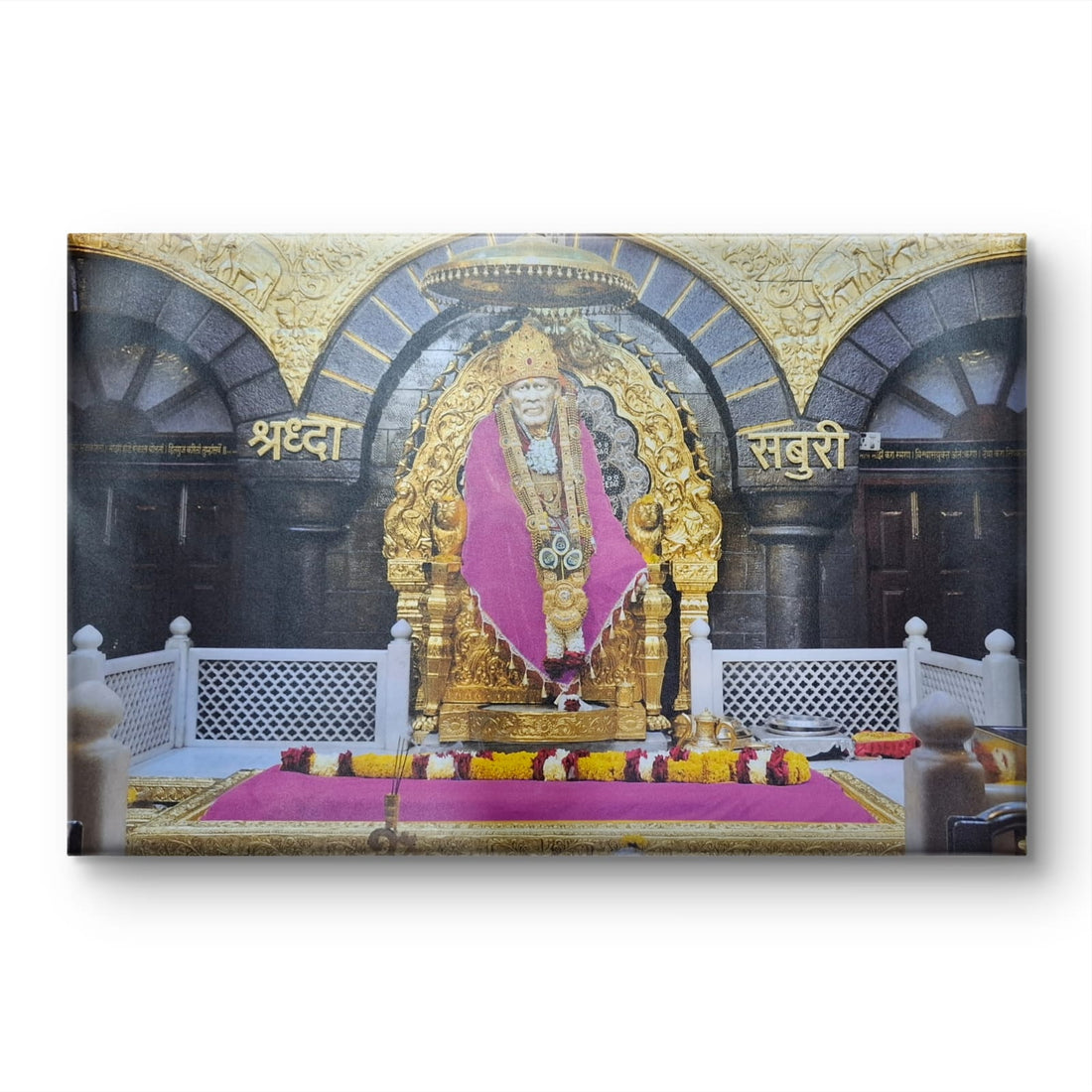 Sai Baba Pink Samadhi Photo Canvas Print