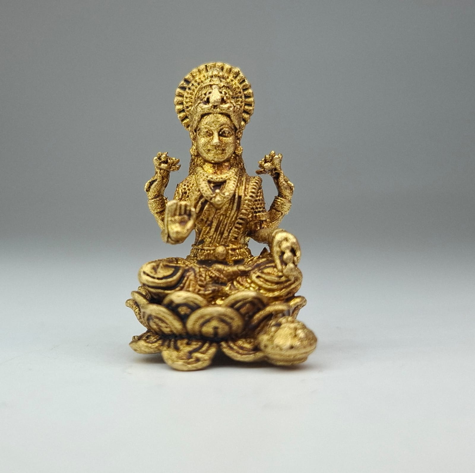 Mini Laxmi Ganesh Idol Gold Finish | Small Pooja Room Murti | Diwali Gift Statue
