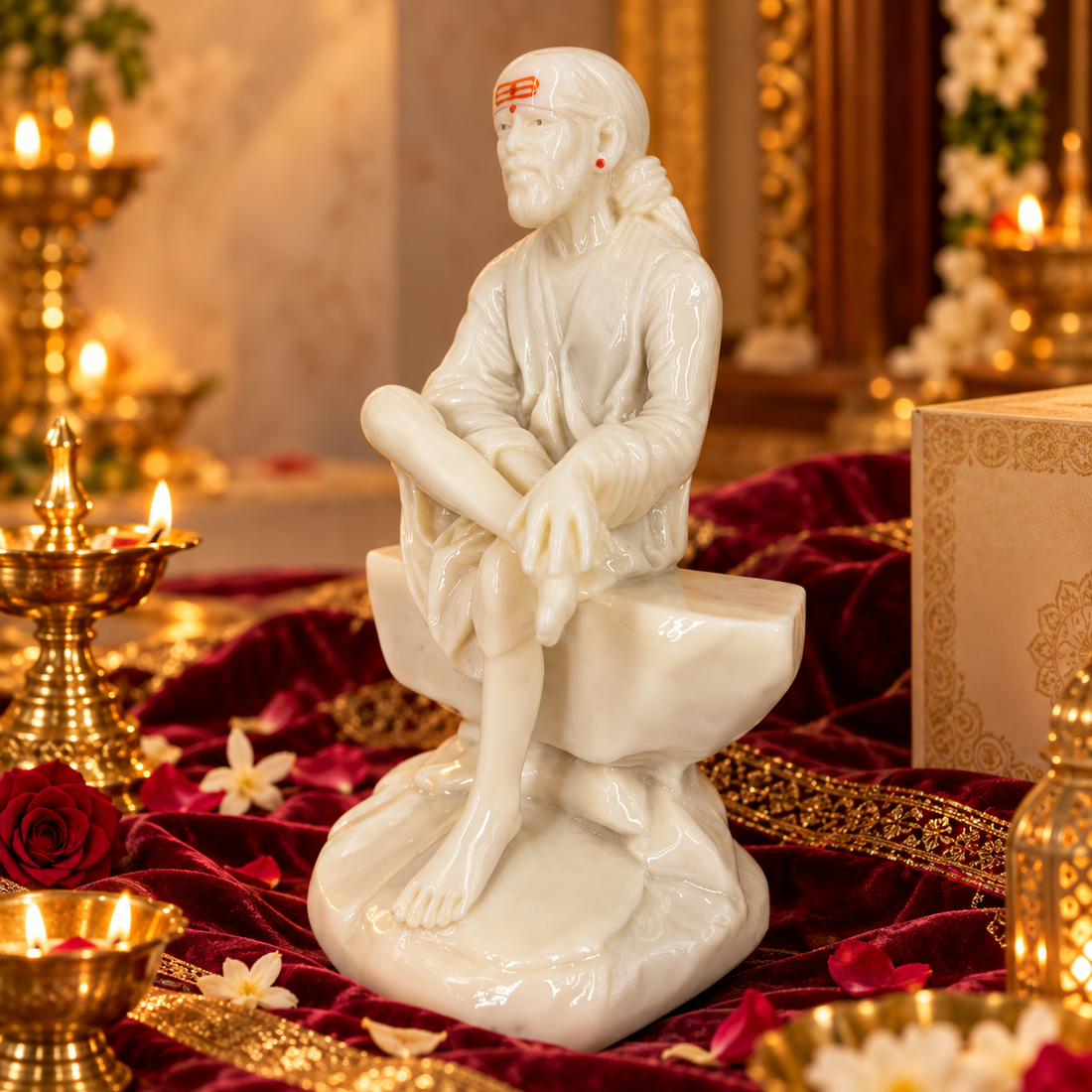 Shirdi Sai Baba Marble Finish Idol 4 no