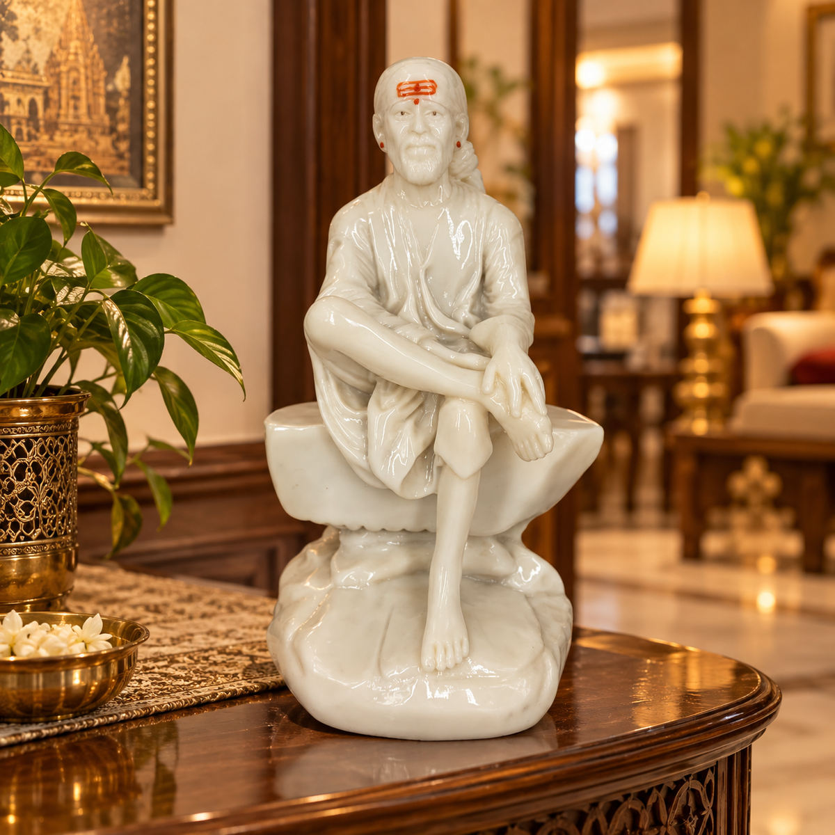 Shirdi Sai Baba Marble Finish Idol 4 no