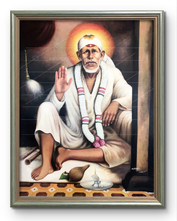 Saibaba Original Dwarkamai Photo Canvas Reprint | Hemant Art