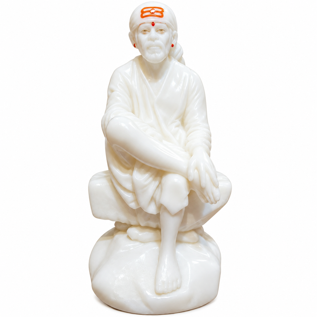 Hemant Art Shirdi – Sai Baba Marble Finish Idol 0no (4 Inch)