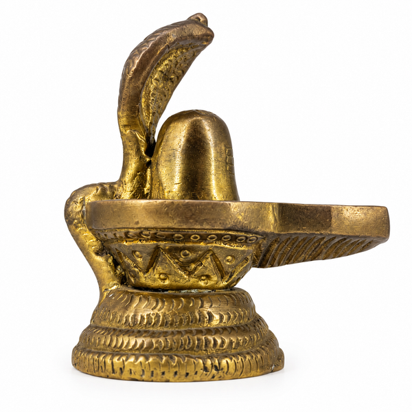 Brass Shivling with Sheshnag