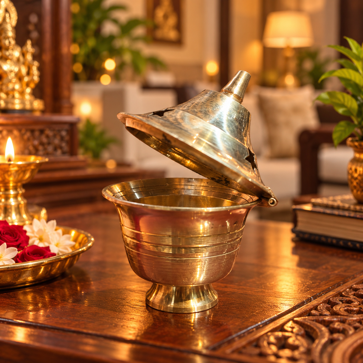 Brass Small Camphor Burner Cover