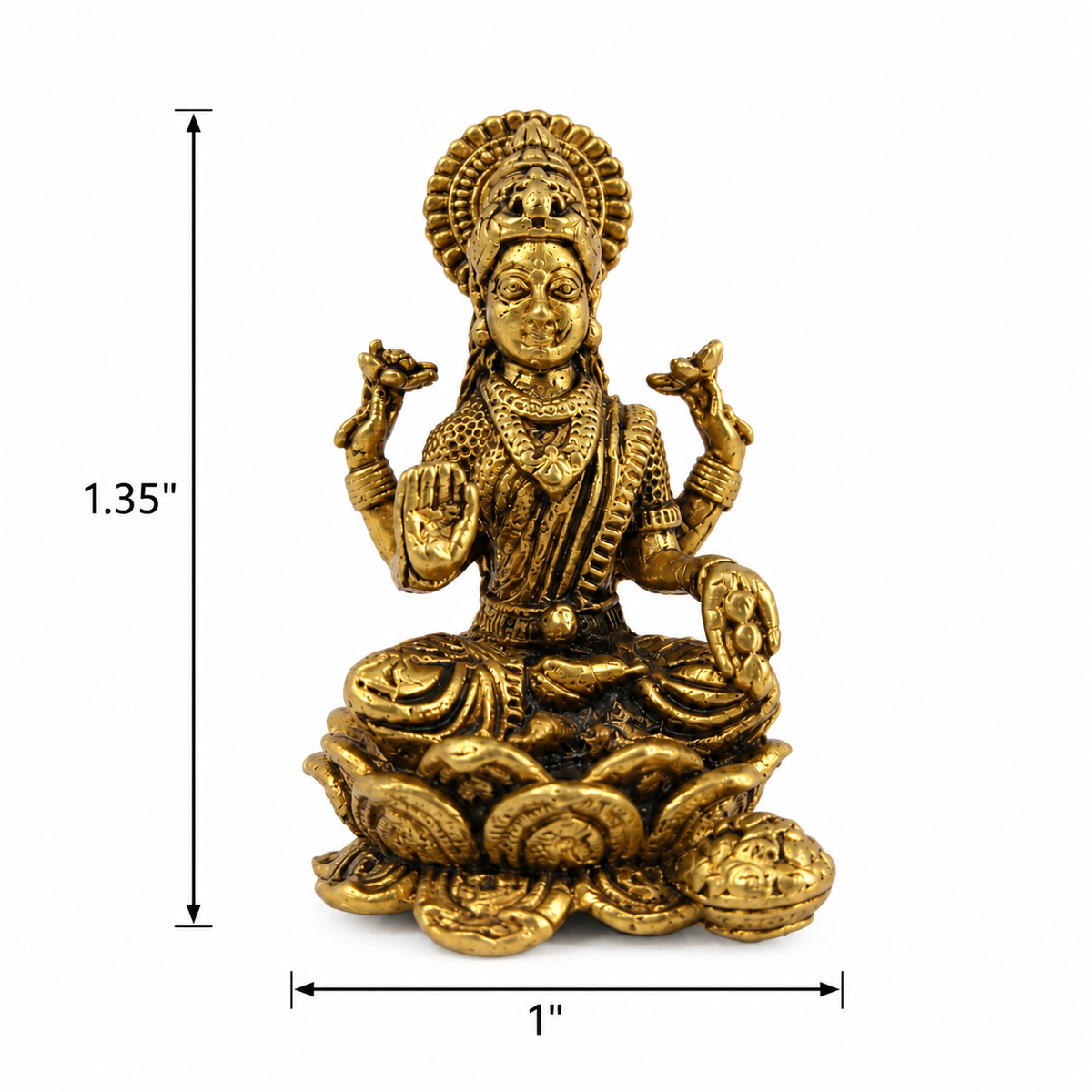 Brass Goddess Lakshmi Idol Small
